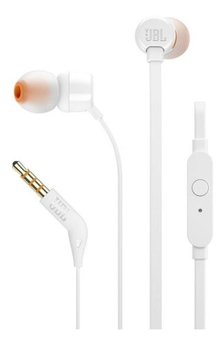 Fone De Ouvido In-ear Com Fio Tune 110 Branco Jbl Novo