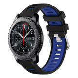 Correa De Reloj De Silicona Negra Y Azul Para Samsung Gear S