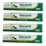 Kit 4un Pomada Oftalmologica Keravit 5g - Vetnil