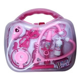 Maleta Medica Infantil Menina Rosa C/ Luz 14 Itens 