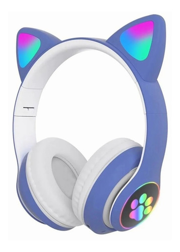 Audífonos Inalámbricos Bluetooth Rgb Orejas Gato Niña