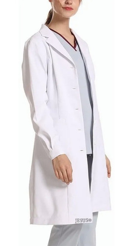 Uniforme Médico, Bata Larga Blanca, Uniforme De Laboratorio