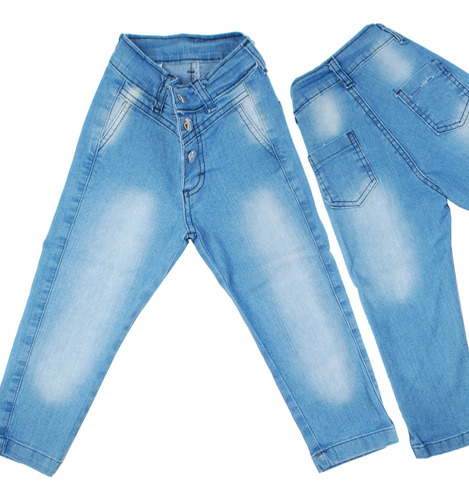 Pantalón De Jeans Elastizado De Nena Niña Kaorikawaii Art-06