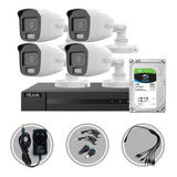 Kit Seguridad Hikvision Dvr 8ch + 4 Camara 2mp Colorvu + 1tb