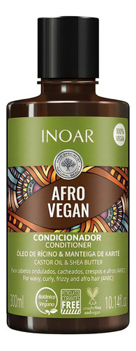  Shampoo Afro Vegan Inoar 300ml Vegano Rizos Rulos