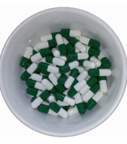 Capsulas Vacías N° 01 De Gelatina (100 Und) Verde Blanco