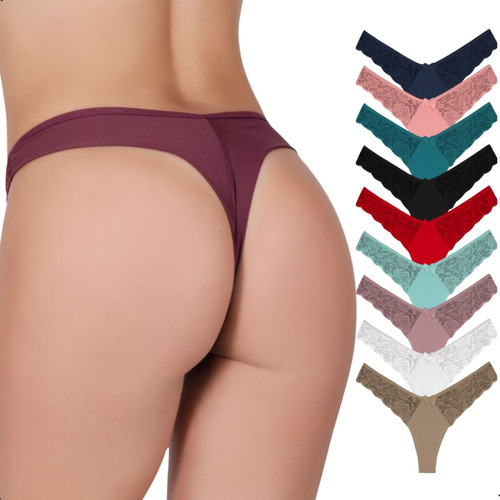 Calcinha Tanga Fio Dental Duplo Sexy Renda Microfibra Luxo 10 Unidades Revenda 