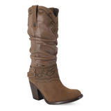 Ladies Malcreado|bota Vaquera Casual Mujer Piel Res- Bella