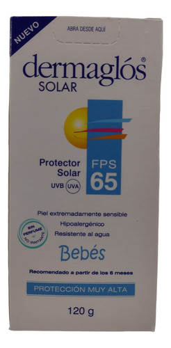 Dermaglos Solar Fps 65 Bebes Cr 120 Gr Proteccion Muy Alta