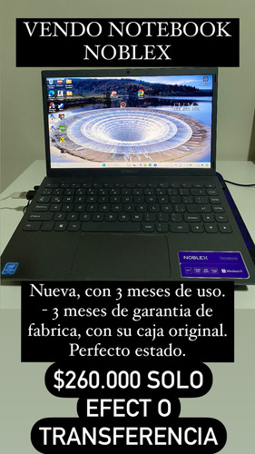 Notebook Noblex Usada, Como Nueva. Con 3 Meses De Uso.