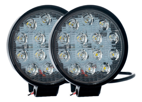 2 Faros Led Auxiliar 14 Led 42w Reflector 4x4 Agro Cuatri 