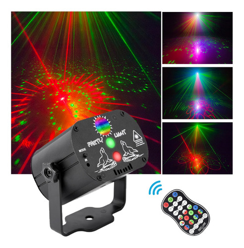 Proyector De Luz De Disco Láser A Color Usb Con Control Remo