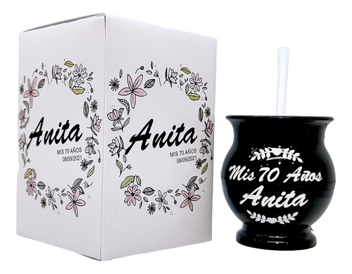 Mate Personalizado Para Souvenir Con Caja Y Bombilla X 30