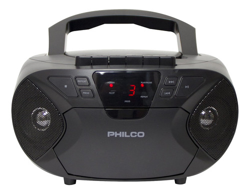 Philco Boombox Bluetooth Portátil Con Reproductor De Cd Y Casetes | Grabadora De Casete | Conecta A Los Auriculares | El Reproductor De Cd Es Compatible Con Cd Mp3/wma/cd-r/cd-rw | Entrada Auxiliar De