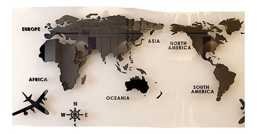 Mural De Viaje En Acrílico Mapa-mundi 3d 180 X 100 Cm Ye