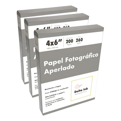 Papel Fotográfico 4x6 Delta Ink Aperlado Blanco 600 Hojas Resistente | Envío gratis