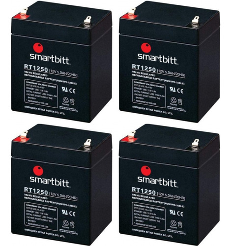 Kit De 4 Baterías No Break Ups Smartbitt Sbba12-5 12v 5ah