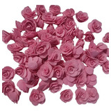 Aplique Laços Flor De Tecido Poliéster 3cm -50 Unidades Rosa