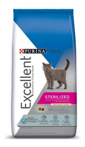 Excellent Cat Gato Purina Sterilized 1kg Sobrepeso Castrado