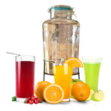 Dispenser Frasco Vidrio Bebidas Jugos Con Canilla Y Base 8l