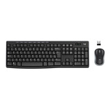 Combo Teclado E Mouse S/ Fio Logitech Mk270 Usb Abnt2 Preto