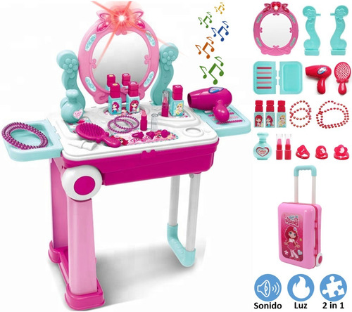 Salon Belleza Juguete Maquillaje Infantil Crear Diseñar Moda