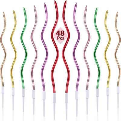 48 Velas Curvas De Pastel Fiesta Feliz Cumpleaños | MercadoLibre