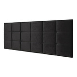 Cabeceira Painel Cama Box Casal Queen 1,60 Suspensa Quarto Cor Preto