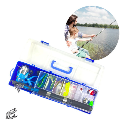 Kit Set De Pesca Caña De Pescar Bara Carretel + Accesorios 