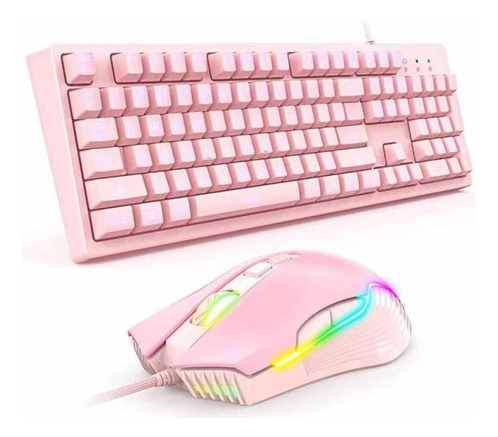 Kit Gamer 2 En 1 Onikuma G25-cw905, Teclado + Mouse Pink