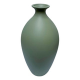 Vaso Garrafa Redondo Liso Verde Selva Fosco 43,5cm