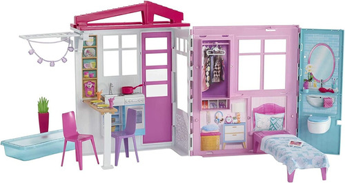 Barbie Casa De Muñecas De 1 Piso Con Piscina Y Accesorios
