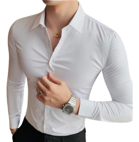 Camisa Social Masculina Slim Luxo Não Amassa Pronta Entrega