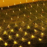 Luces De Navidad Cascada Malla 88 Led Solar Estrella Cálida