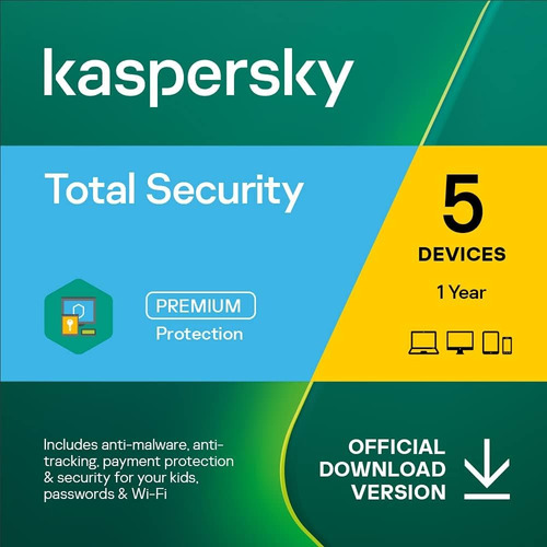 Kaspersky Total Security 5 Pc 1 Ano Envio Imediato