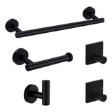 5pcs Kit De Soporte De Toalla Montado En La Pared Para Baño