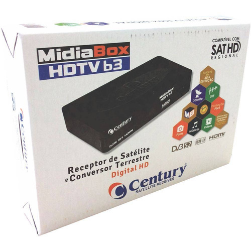 Receptor E Conversor Midiabox B3 Hdtv Century Midia Box Nfe