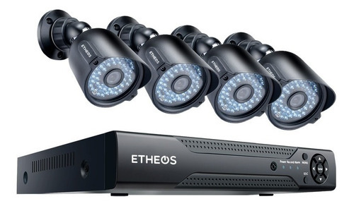 Kit Dvr 4 Canales + 4 Camaras Full Hd Etheos