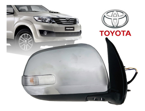 Retrovisor Para Fortuner 2015 Cromado Con Luz D Cruce Derech Foto 3