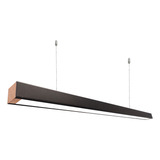 Lampara Colgante Industrial Lineal Negra 126cm, Apto Led