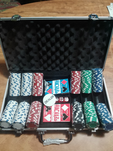 Set Poker 300 Fichas 11.5gr Sin Valores Marcados Profesional