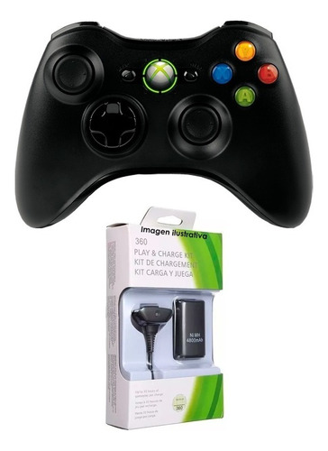 Control Inalámbrico Xbox 360 + Kit Carga Y Juega
