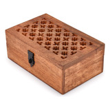 Nirman Caja De Madera Decorativa De Mango Con Tapa Con Bisag