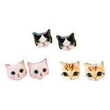 Cutiejewelry Aretes De Gato Para Niñas Y Mujeres, Bonitos Ar