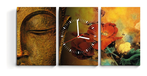 Reloj De Pared Triptico Cuadro Abstracto Decoracion Diseño