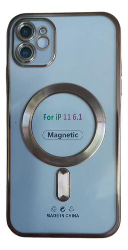 Funda Magsafe Transparente Metalizada Para iPhone 11 