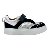 Zapatillas Pemium Mujer Viru Shoes 1078 Cuero Negro Y Blanco