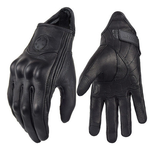 Guantes Moto Retro Piel Hombre Mujer Verano