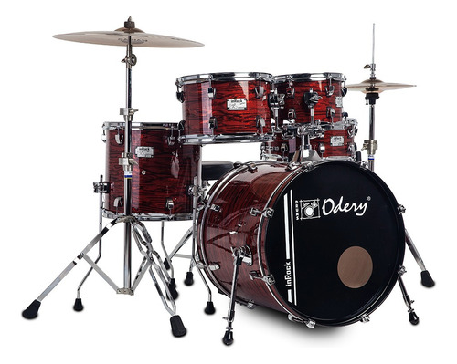 Bateria Acústica Odery Inrock Séries Bloody Tiger Bumbo 18