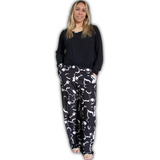 Pijama Conjunto Pantalon Seda Fría Trébol Nenufares